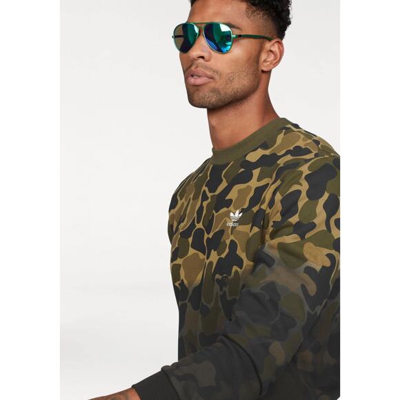 Adidas Originals Camo Camouflage Drip‎ Effect Sweatshirt Trefoil Size Small - Picture 4 of 10